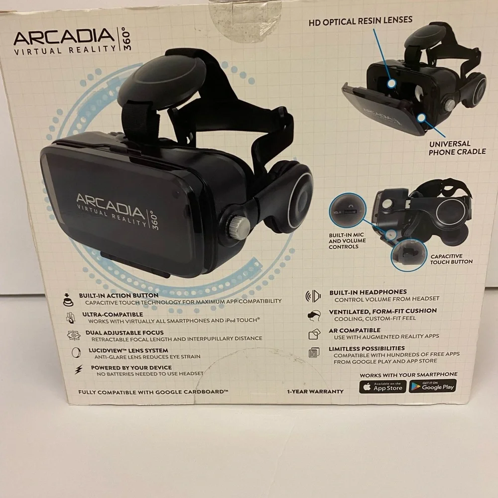Virtual Reality Headset with Built-in Headphones 360Degree